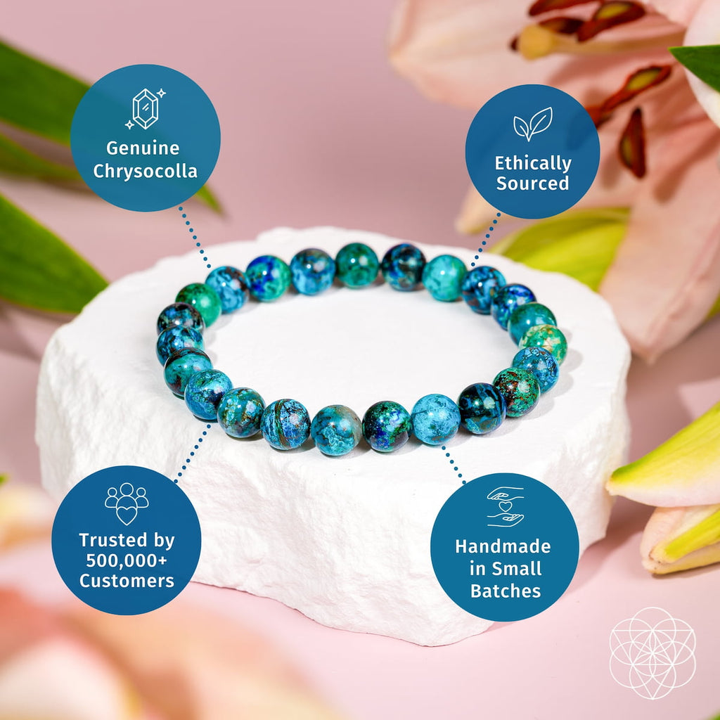 Cleopatra’s Wise Stone - Rare Peruvian Chrysocolla Bracelet